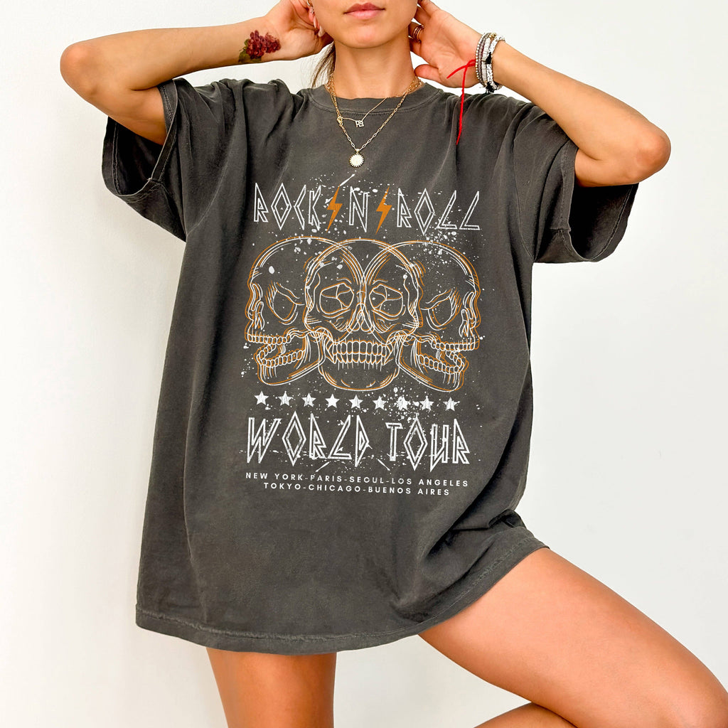 Rock World Tour Classic Skeleton Concert - Adult & Kids T-Shirts, Sweatshirts & Hoodies apparel design preview 1