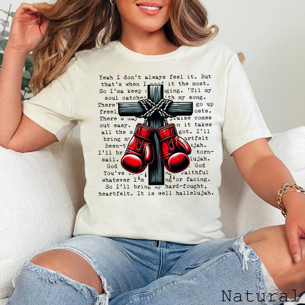 Hard Fought Hallelujah Graphic Bella Canvas - Adult & Kids T-Shirts, Sweatshirts & Hoodies apparel design preview 1