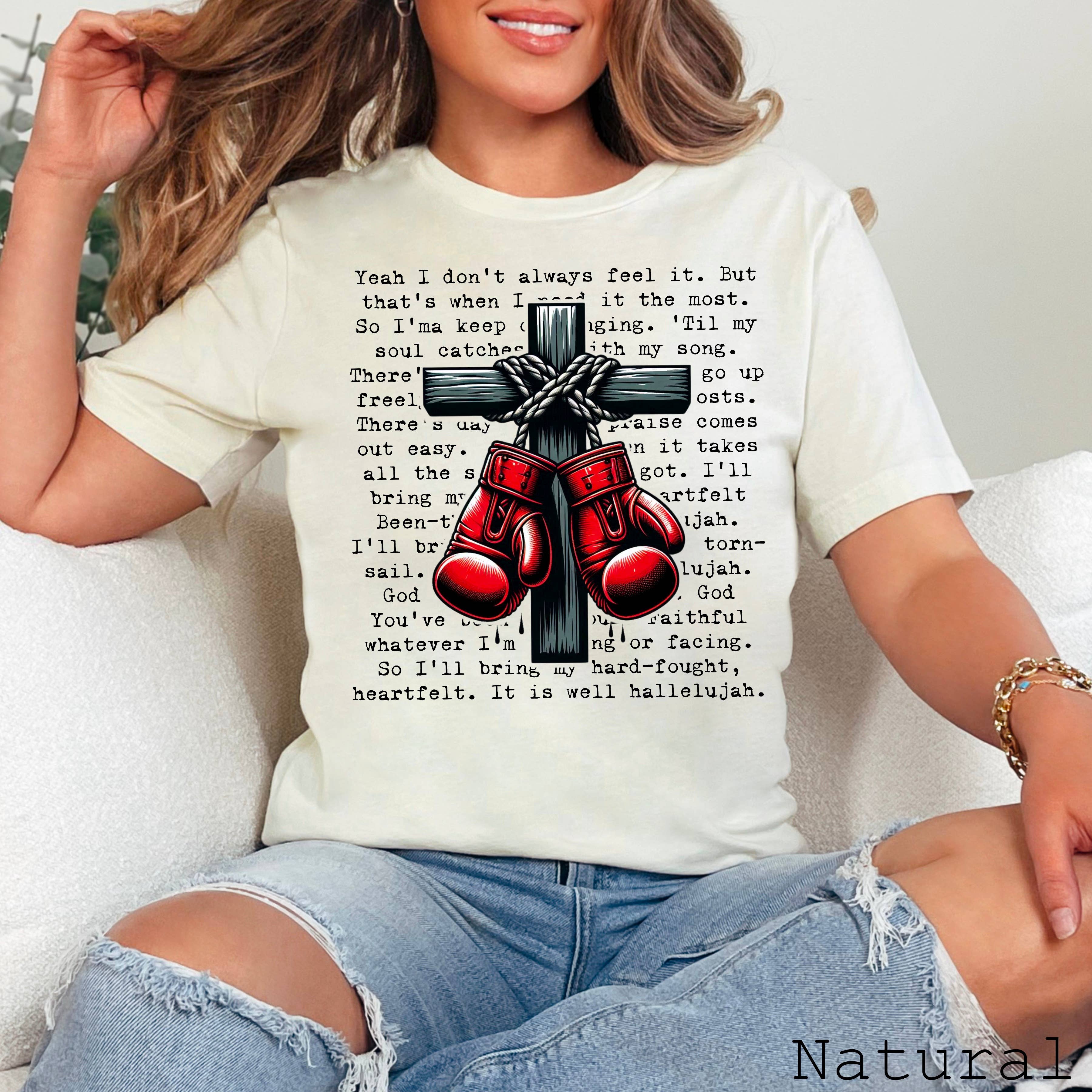 Hard Fought Hallelujah Graphic Bella Canvas - Adult & Kids T-Shirts, Sweatshirts & Hoodies apparel design preview 1
