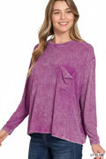 1230 Washed Dolman Sleeve Round Neck Top with A - Adult & Kids T-Shirts, Sweatshirts & Hoodies apparel design preview 1