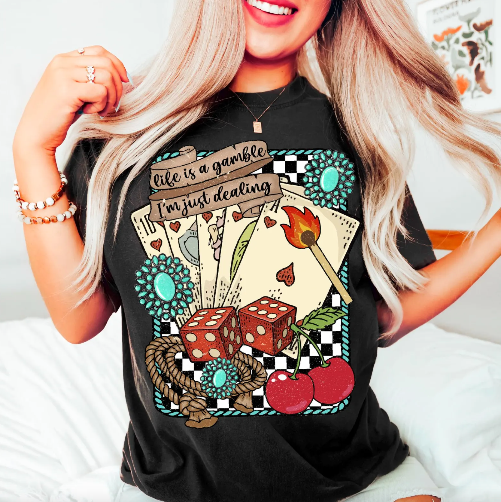 Life Is A Gamble - Adult & Kids T-Shirts, Sweatshirts & Hoodies apparel design preview 1