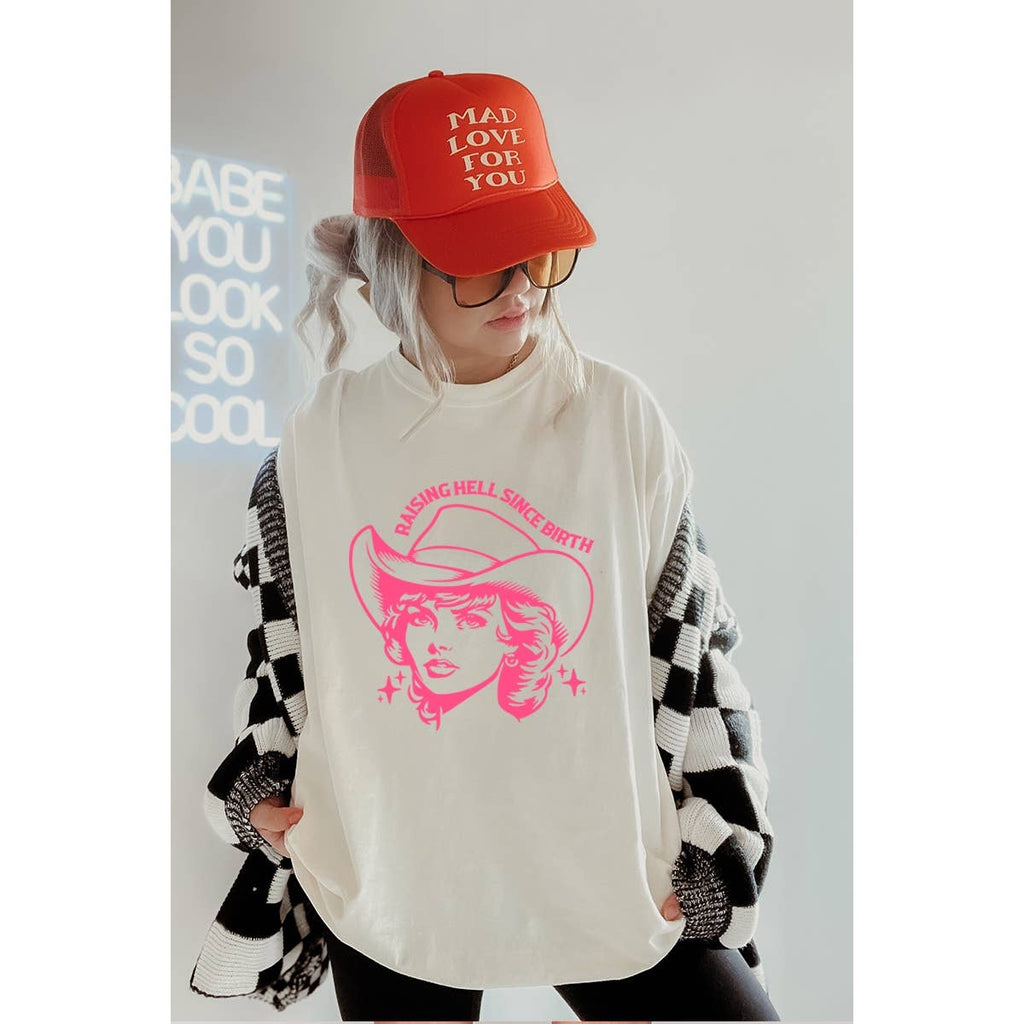 Raising Hells Since Birth Vintage Graphic Oversized - Adult & Kids T-Shirts, Sweatshirts & Hoodies apparel design preview 1