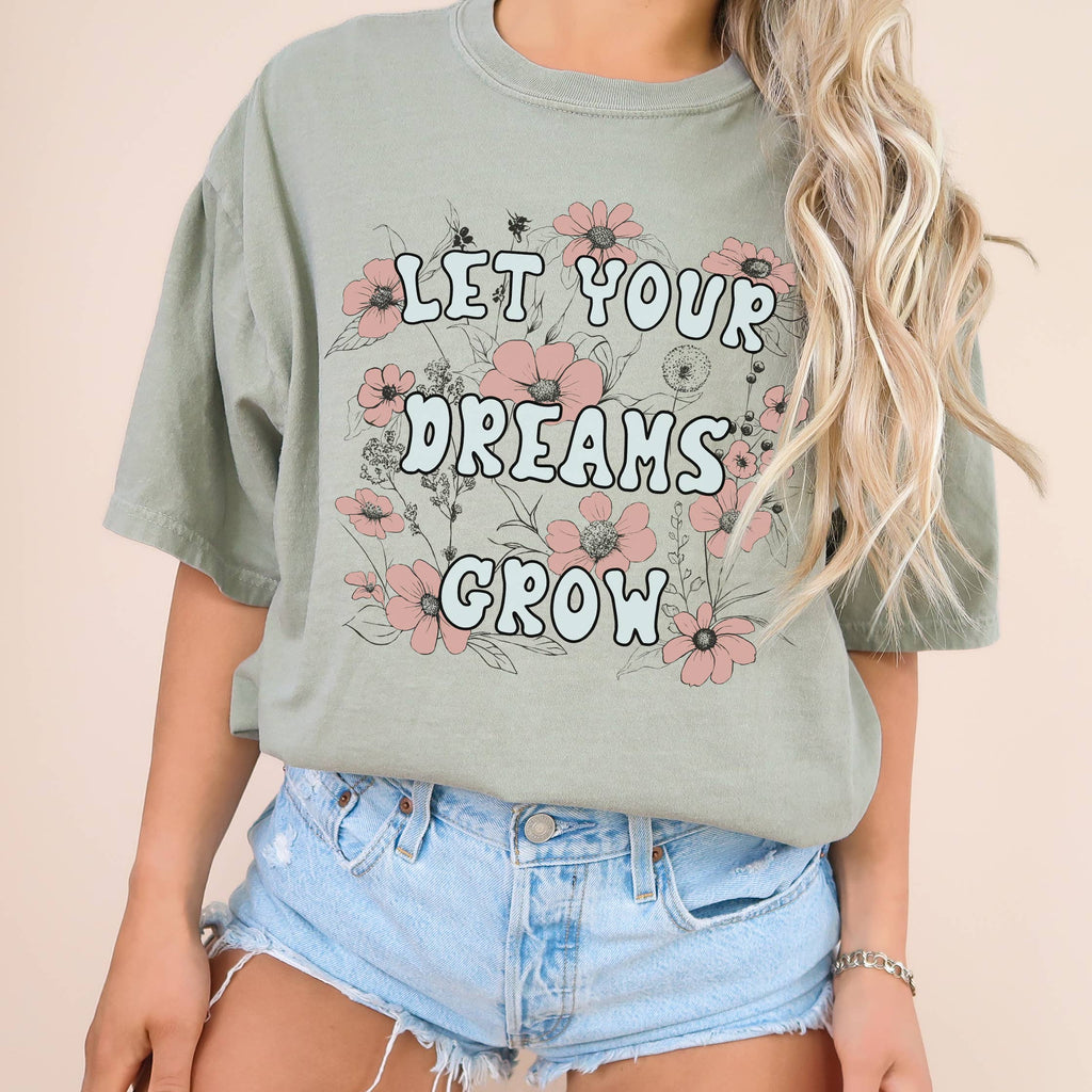 Let Your Dreams Grow Floral Sizes XS-2XL - Adult & Kids T-Shirts, Sweatshirts & Hoodies apparel design preview 1