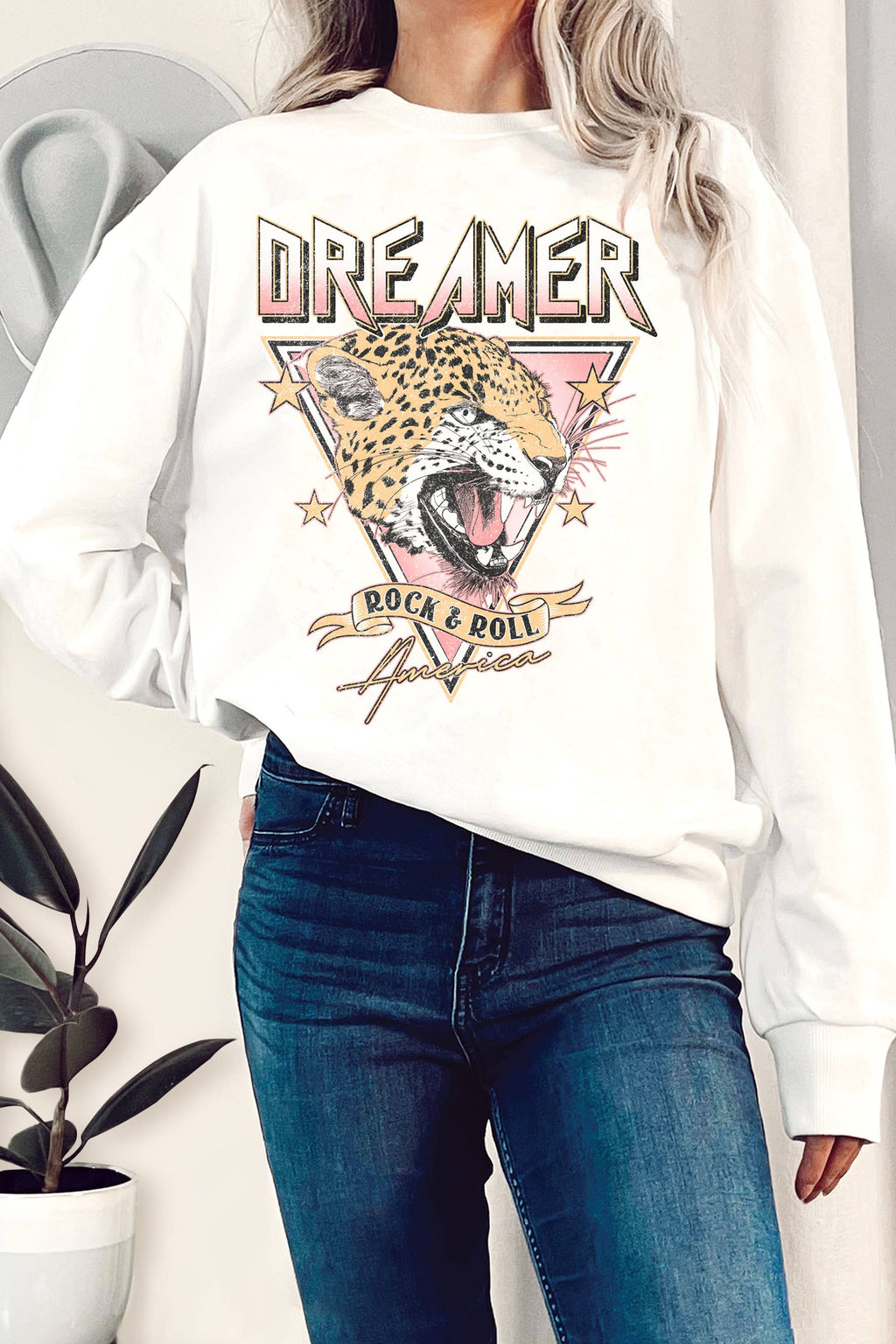 Dreamer Rock and Roll Leopard Graphix Terry - Adult & Kids T-Shirts, Sweatshirts & Hoodies apparel design preview 1