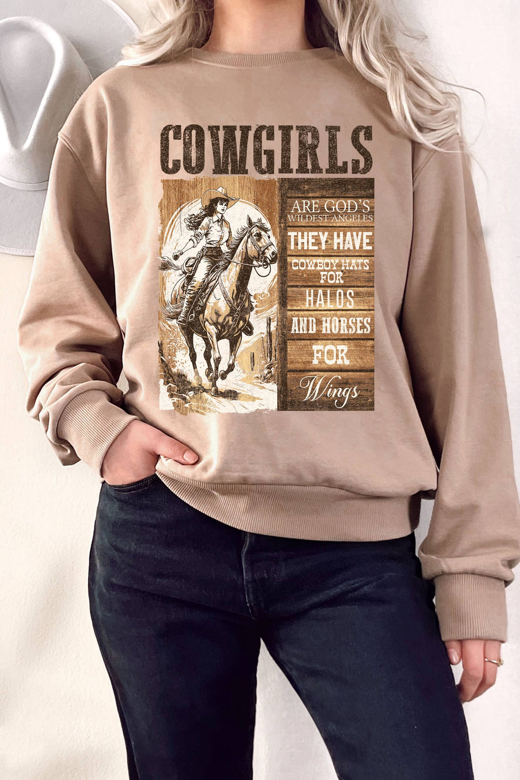 Cowgirls Are God's Widest Angel Graphix Terry - Adult & Kids T-Shirts, Sweatshirts & Hoodies apparel design preview 1