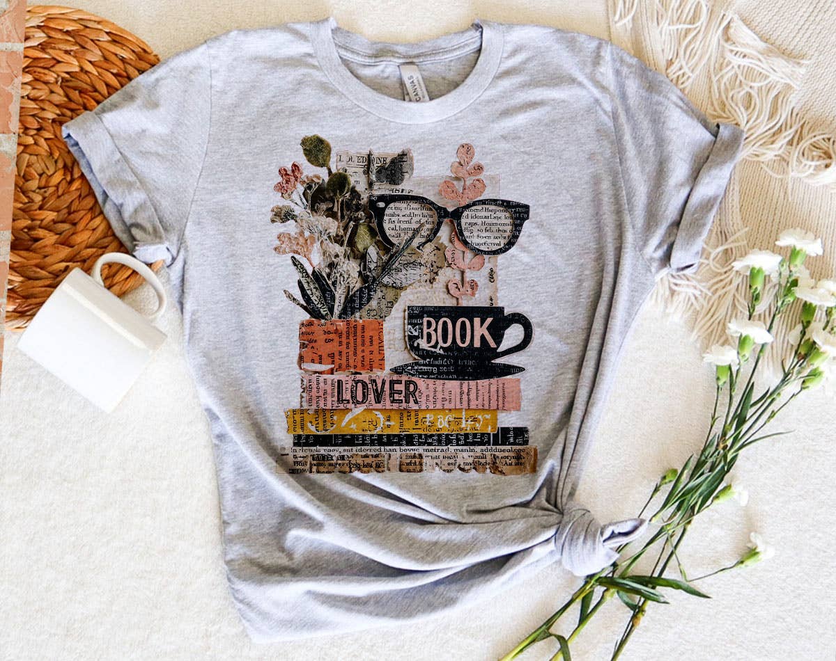 Book Lover Collage Glasses Cute Reading - Adult & Kids T-Shirts, Sweatshirts & Hoodies apparel design preview 1