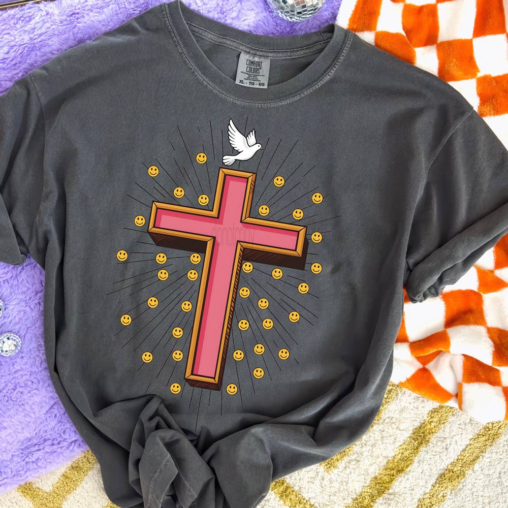 Happy Face Cross - Adult & Kids T-Shirts, Sweatshirts & Hoodies apparel design preview 1
