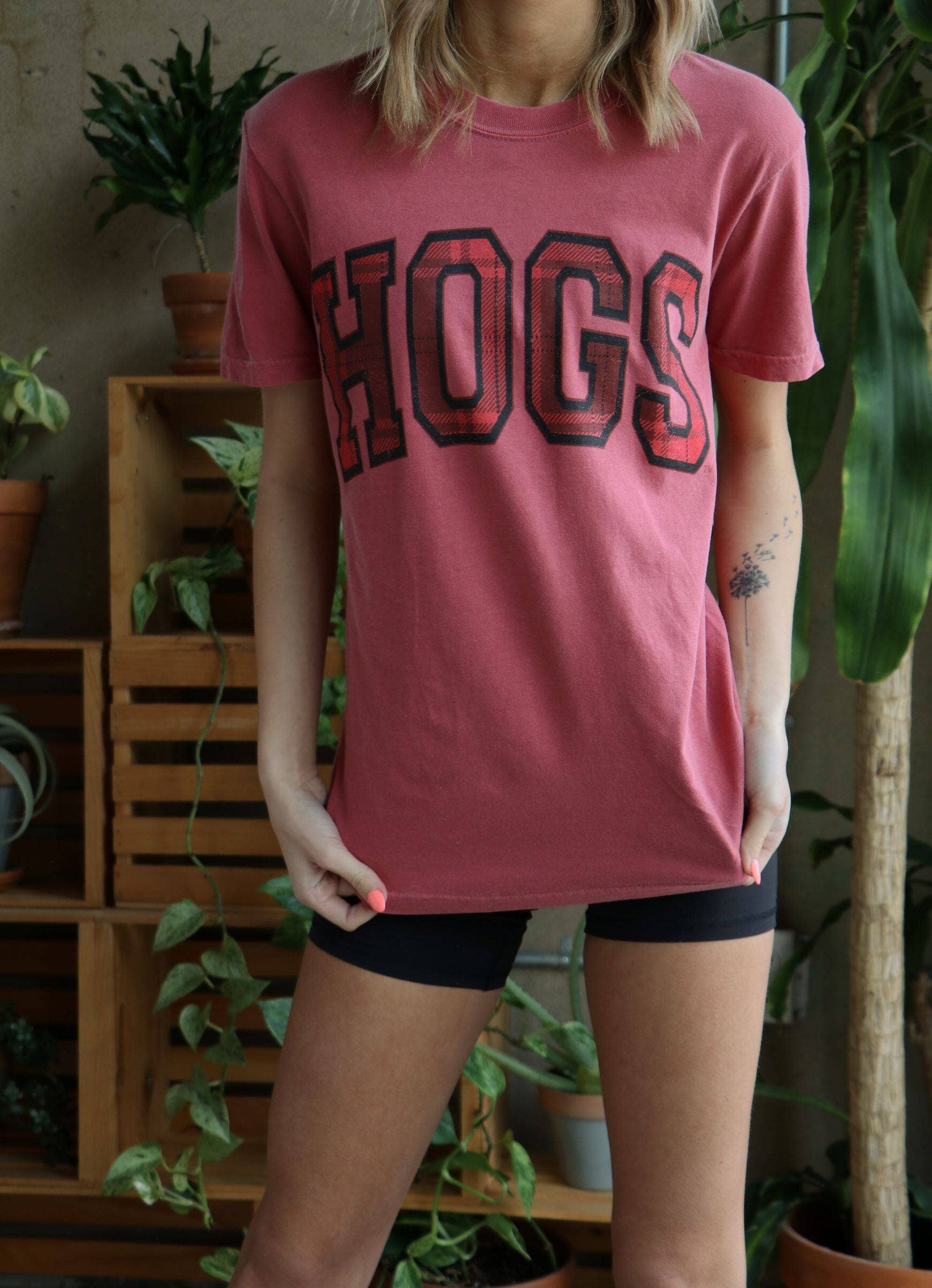 Arkansas Razorbacks Tartan Cardinal Comfort Colors - Adult & Kids T-Shirts, Sweatshirts & Hoodies apparel design preview 1
