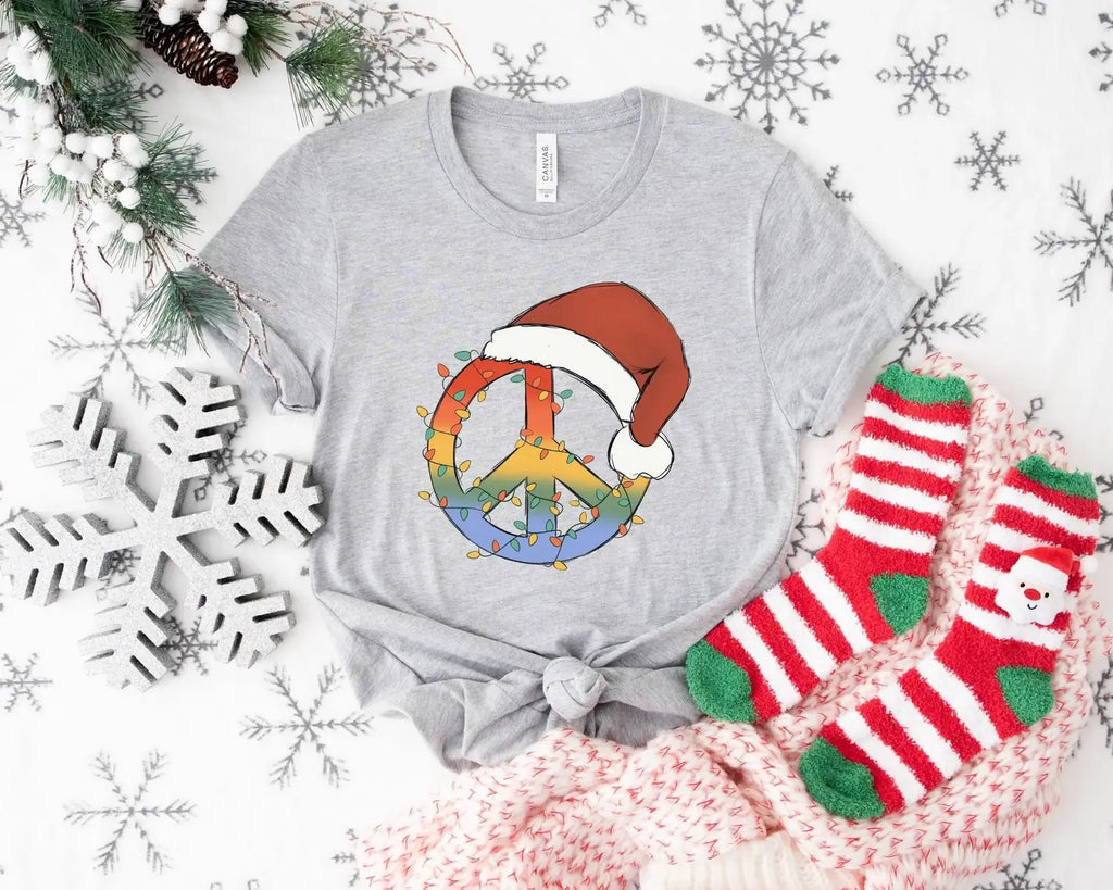 Hippie Christmas Santa Hat - Adult & Kids T-Shirts, Sweatshirts & Hoodies apparel design preview 1