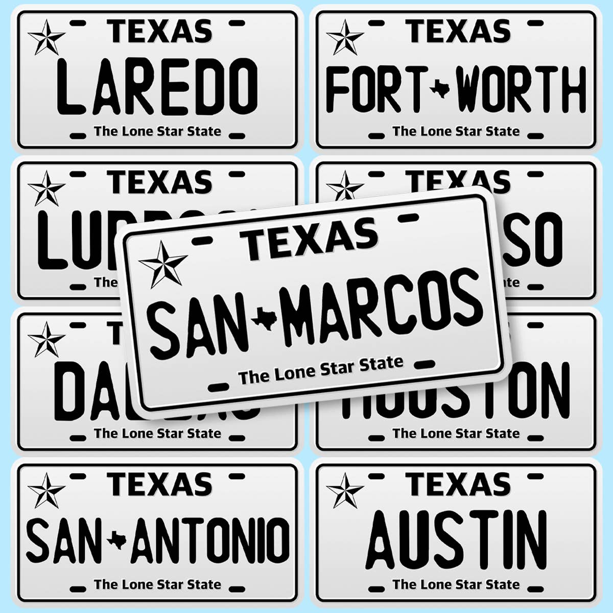 Personalized License Plate Sticker Decal, Custom City - Adult & Kids T-Shirts, Sweatshirts & Hoodies apparel design preview 1