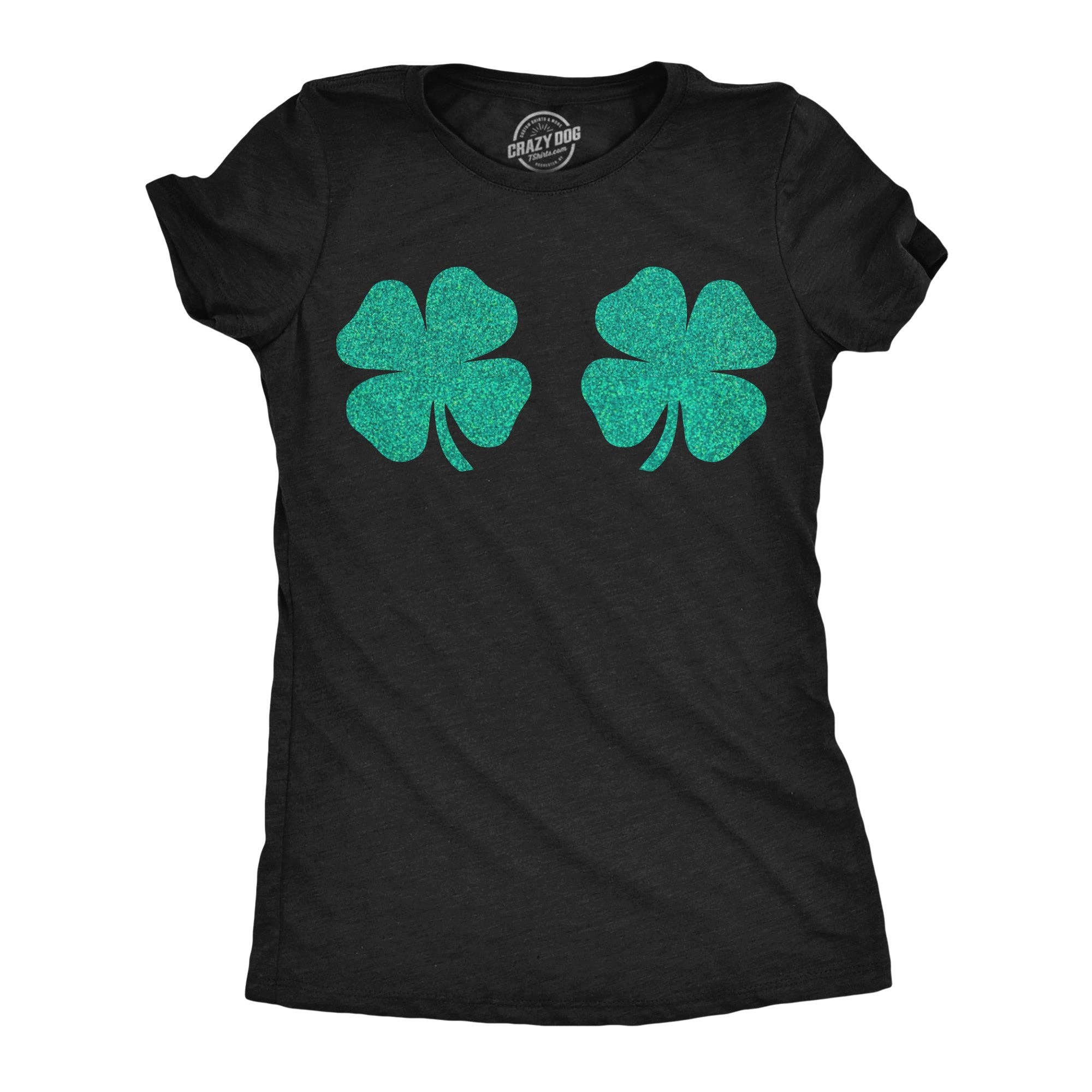 Glitter Shamrock Boobs Women's - Adult & Kids T-Shirts, Sweatshirts & Hoodies apparel design preview 1