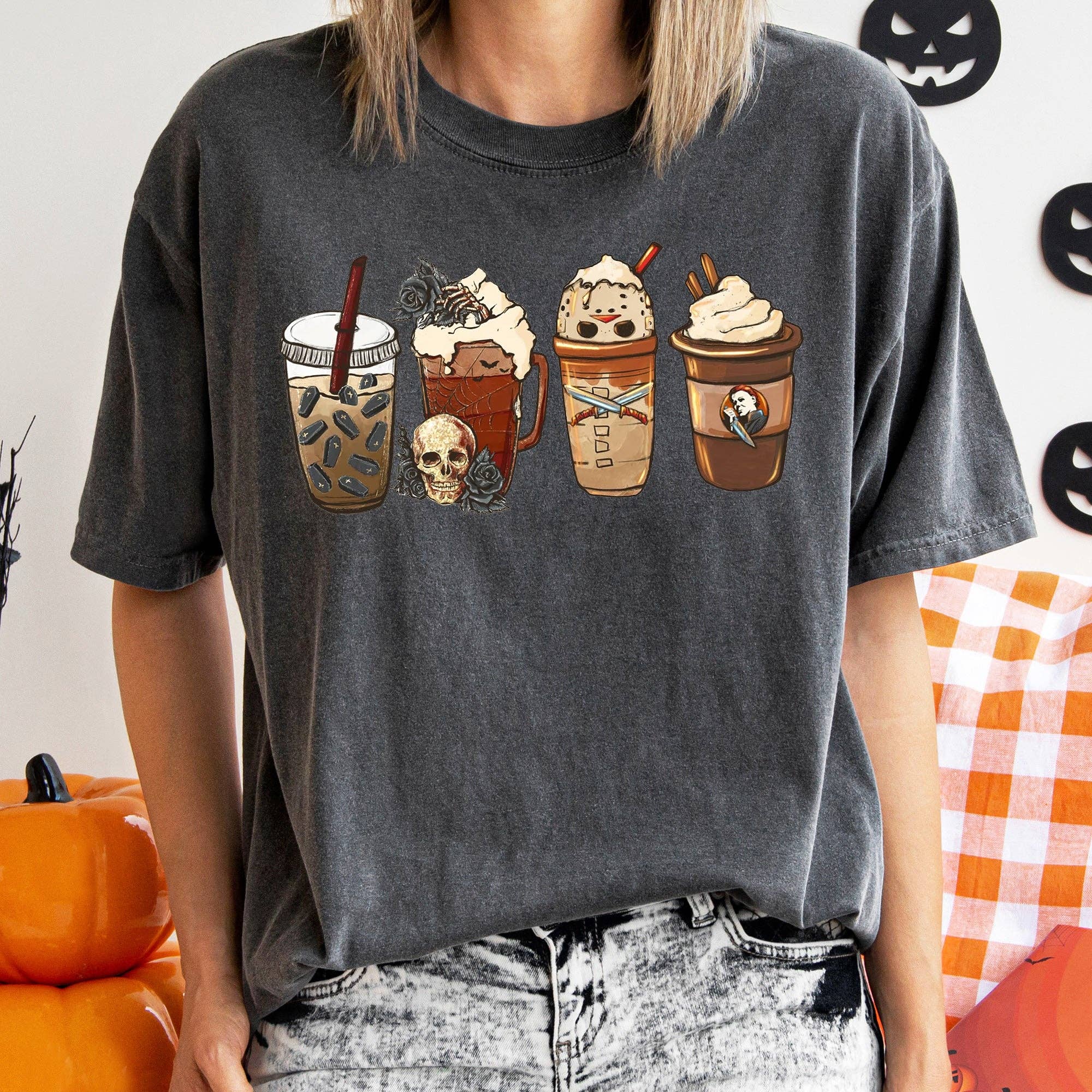 Black Rose Coffee Vintage Halloween - Adult & Kids T-Shirts, Sweatshirts & Hoodies apparel design preview 1