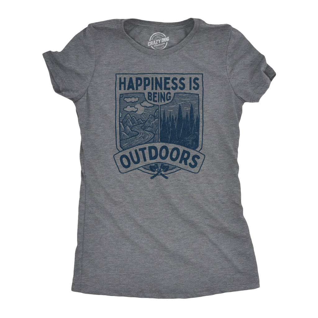 Hapiness Is Being Outdoors Women's - Adult & Kids T-Shirts, Sweatshirts & Hoodies apparel design preview 1
