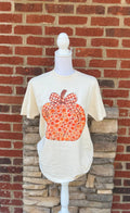 Floral Pumpkin with Brown Gingham Bow On Ivory Cc - Adult & Kids T-Shirts, Sweatshirts & Hoodies apparel design preview 1