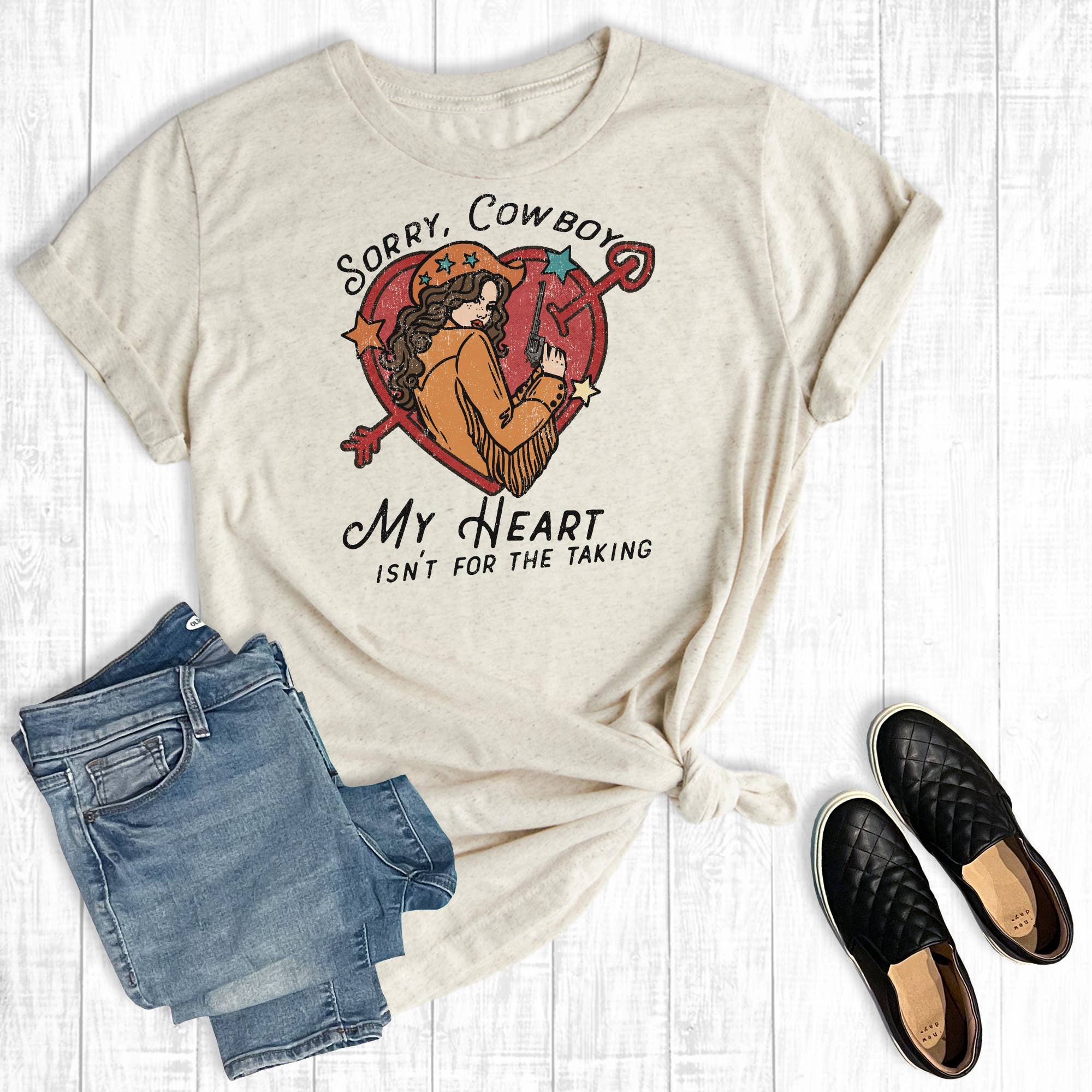 Sorry Cowboy My Heart Ain't For Taking Graphic - Adult & Kids T-Shirts, Sweatshirts & Hoodies apparel design preview 1