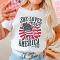 She Loves Jesus July 4th Graphic Comfort Color - Adult & Kids T-Shirts, Sweatshirts & Hoodies apparel design preview 1