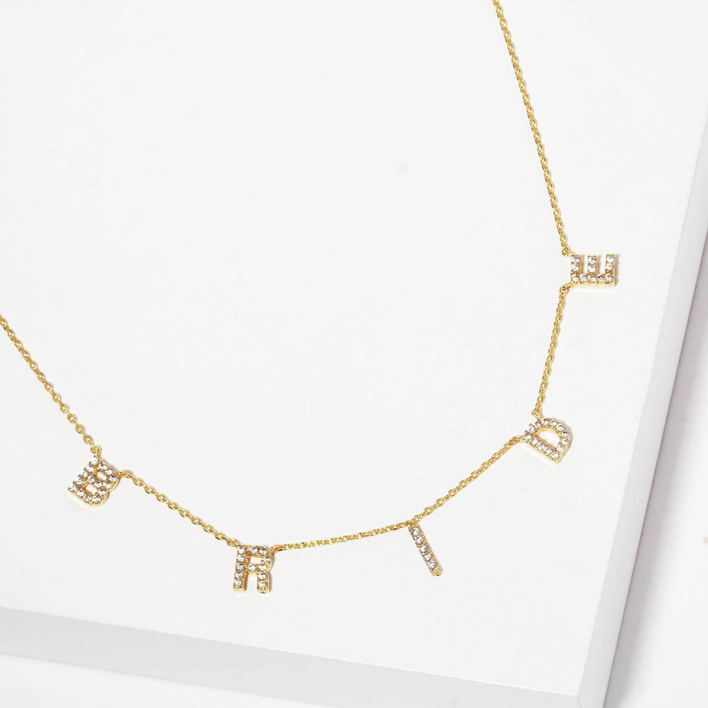 Cz Gold-Dipped Bride Letters Necklace - Adult & Kids T-Shirts, Sweatshirts & Hoodies apparel design preview 1
