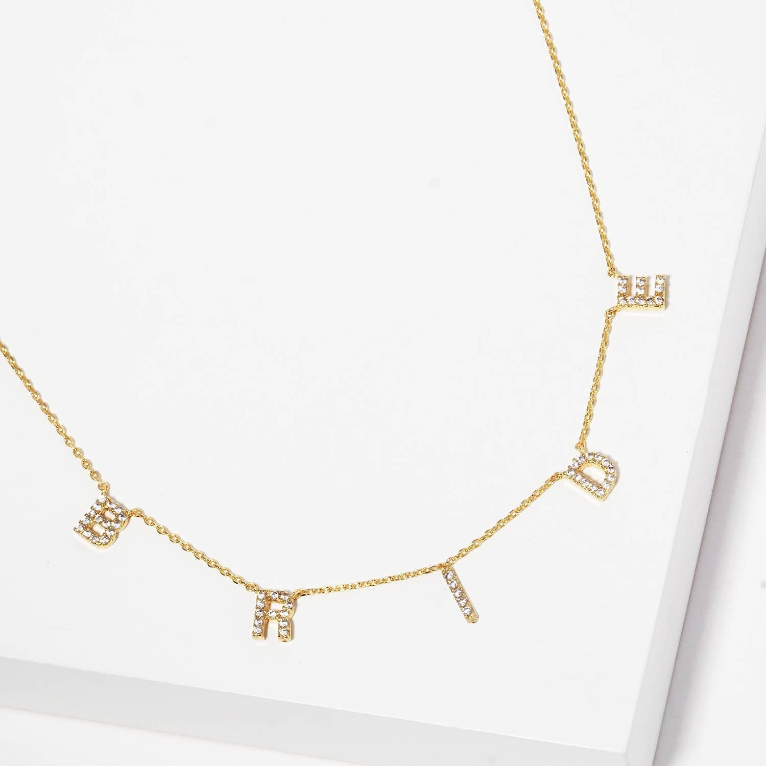 Cz Gold-Dipped Bride Letters Necklace - Adult & Kids T-Shirts, Sweatshirts & Hoodies apparel design preview 1