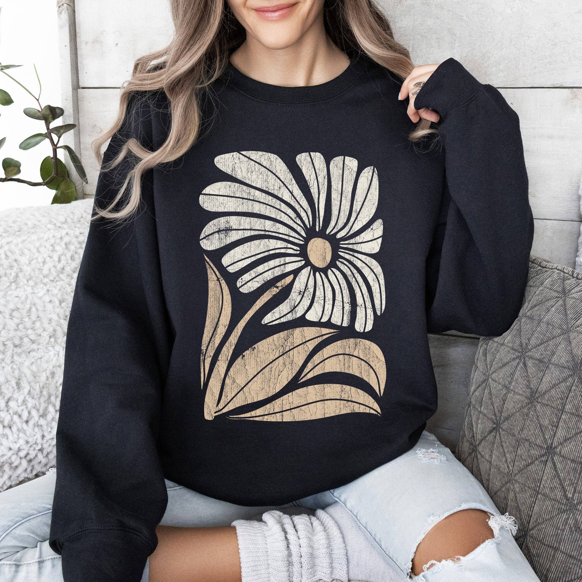 Retro Flower, Bold Floral, Boho - Adult & Kids T-Shirts, Sweatshirts & Hoodies apparel design preview 1
