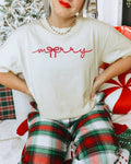 Merry Red Bow Cream Christmas in July Holiday Graphic - Adult & Kids T-Shirts, Sweatshirts & Hoodies apparel design preview 1