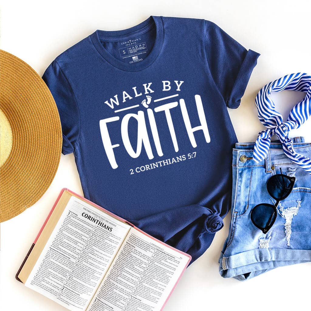 Walk By Faith Graphic - Adult & Kids T-Shirts, Sweatshirts & Hoodies apparel design preview 1