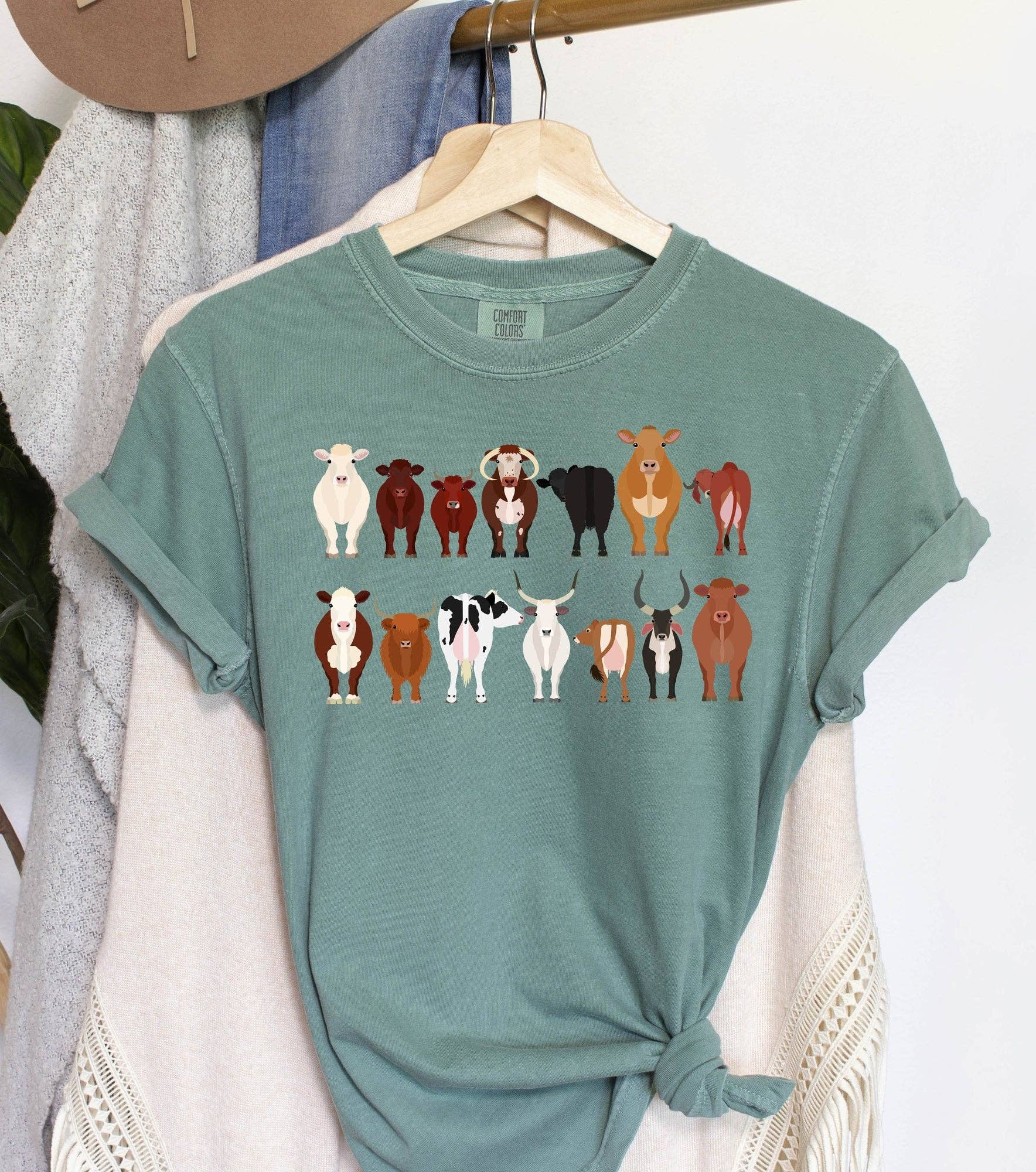 Cow Breeds Farm Animal Lover - Adult & Kids T-Shirts, Sweatshirts & Hoodies apparel design preview 1