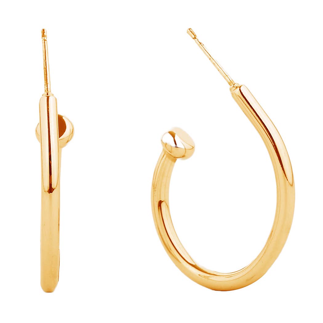 14K Gold-Dipped Oval Hoop Round Edge Post Earring - Adult & Kids T-Shirts, Sweatshirts & Hoodies apparel design preview 1