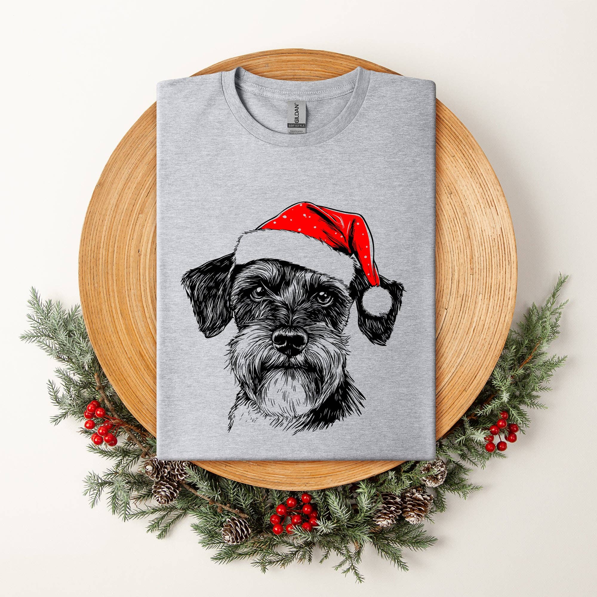 Schnauzer, Santa, Dog, Christmas, Lover, Pet - Adult & Kids T-Shirts, Sweatshirts & Hoodies apparel design preview 1