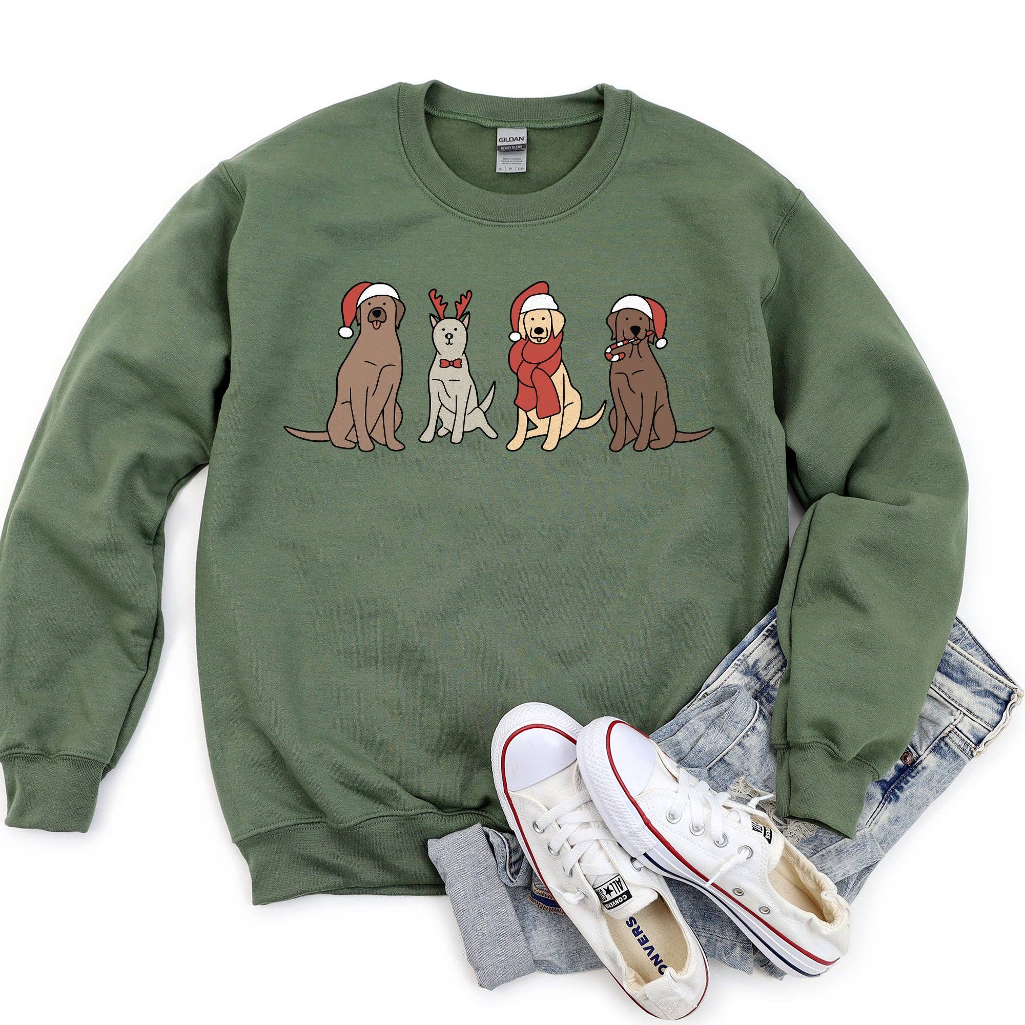 Adorable Christmas Dogs - Adult & Kids T-Shirts, Sweatshirts & Hoodies apparel design preview 1