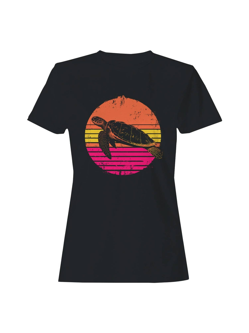 Retro Sunset Sea Turtle Design Women's - Adult & Kids T-Shirts, Sweatshirts & Hoodies apparel design preview 1