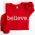 Believe, Classic Minimalist, Christmas Snow Santa - Adult & Kids T-Shirts, Sweatshirts & Hoodies apparel design preview 1