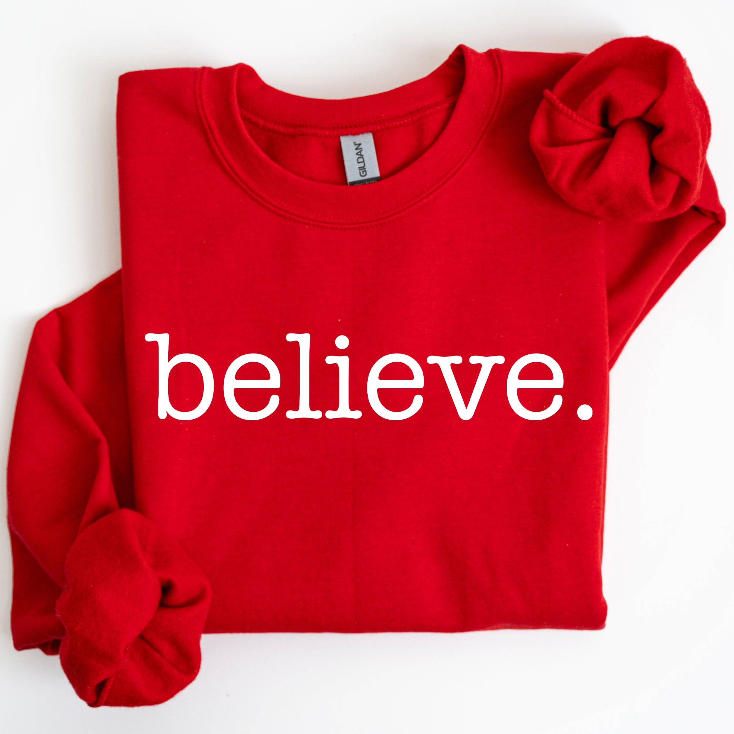 Believe, Classic Minimalist, Christmas Snow Santa - Adult & Kids T-Shirts, Sweatshirts & Hoodies apparel design preview 1