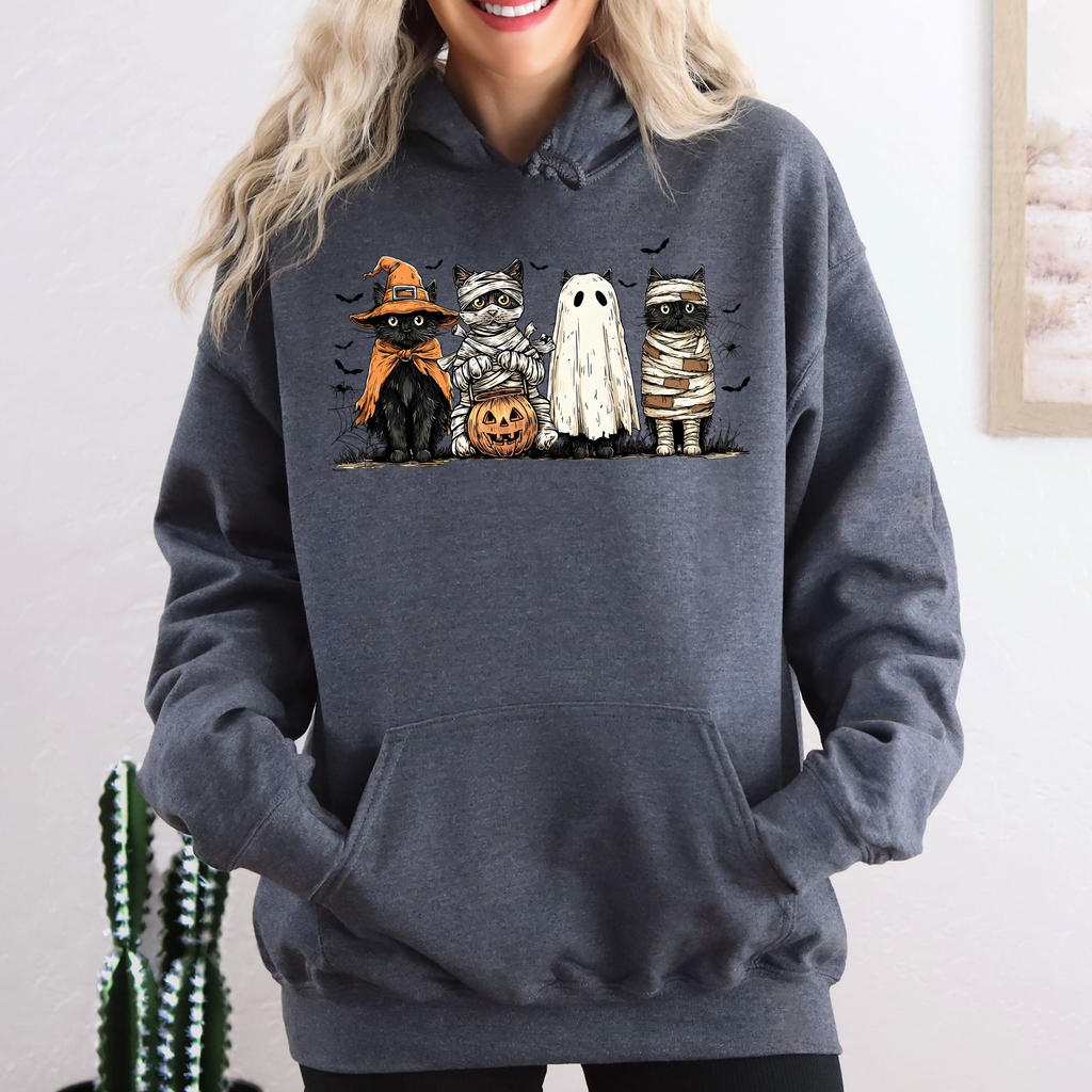 Black Cats Pumpkin Ghosts Retro Gothic Halloween Mama - Adult & Kids T-Shirts, Sweatshirts & Hoodies apparel design preview 1
