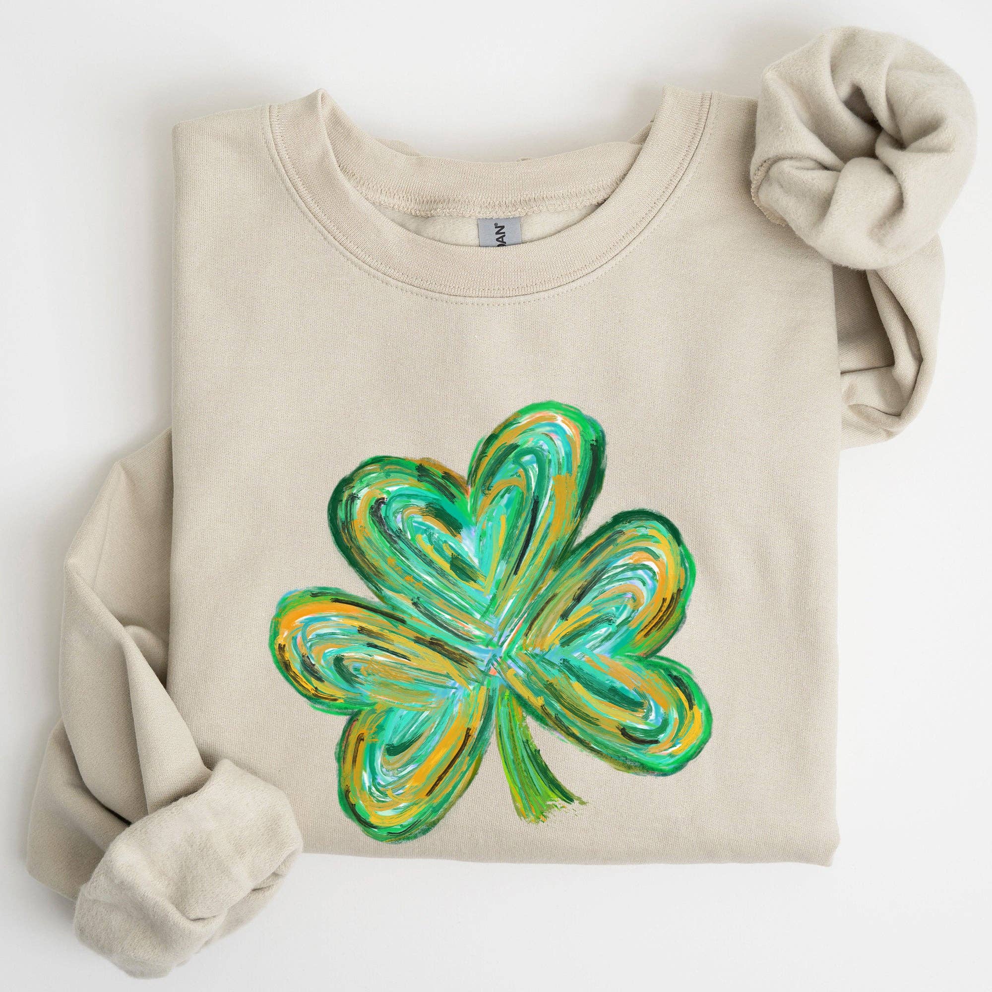 Watercolor Shamrock Hearts Irish St Patrick's Day - Adult & Kids T-Shirts, Sweatshirts & Hoodies apparel design preview 1