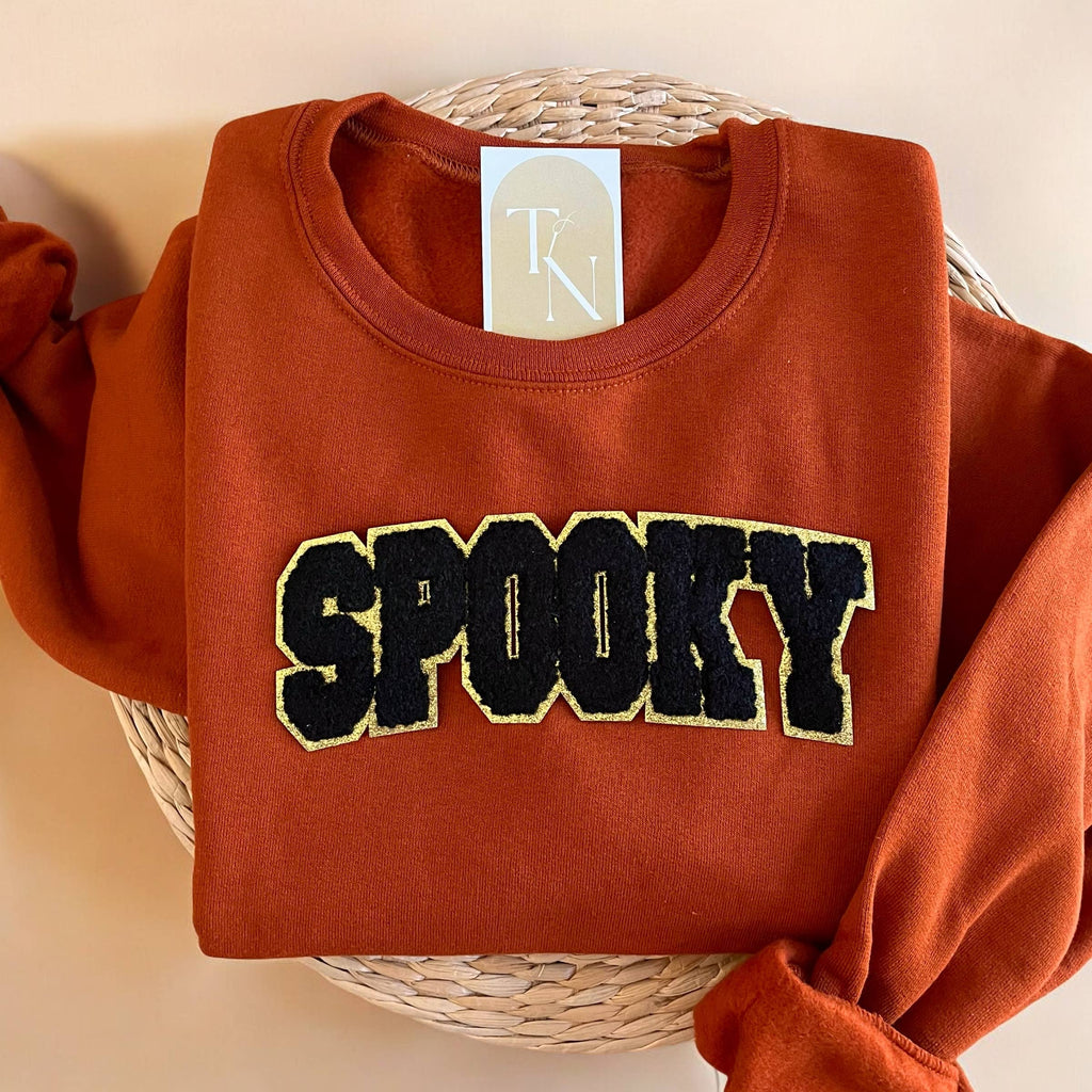 Glittery Chenille Spooky Halloween - Adult & Kids T-Shirts, Sweatshirts & Hoodies apparel design preview 1