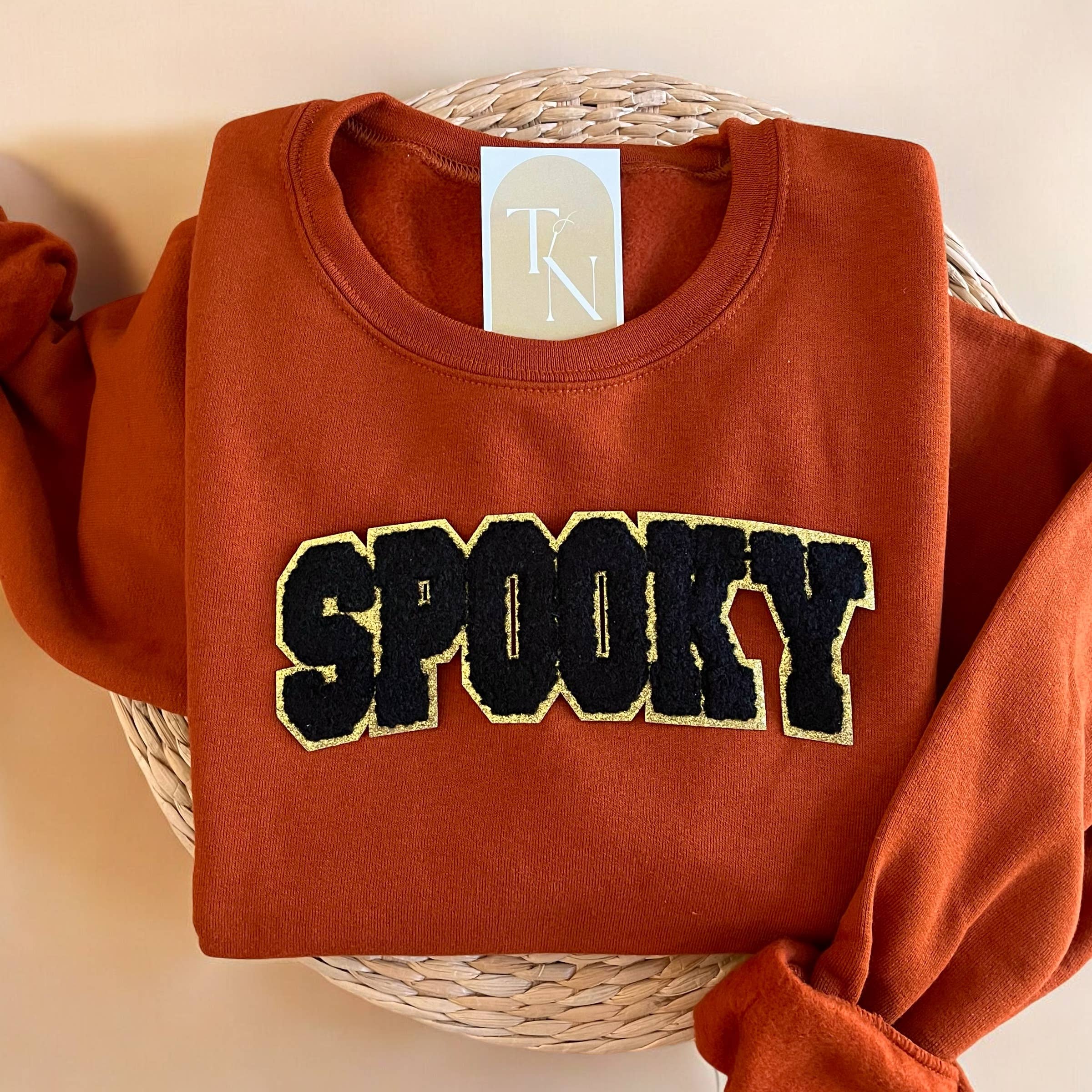 Glittery Chenille Spooky Halloween - Adult & Kids T-Shirts, Sweatshirts & Hoodies apparel design preview 1