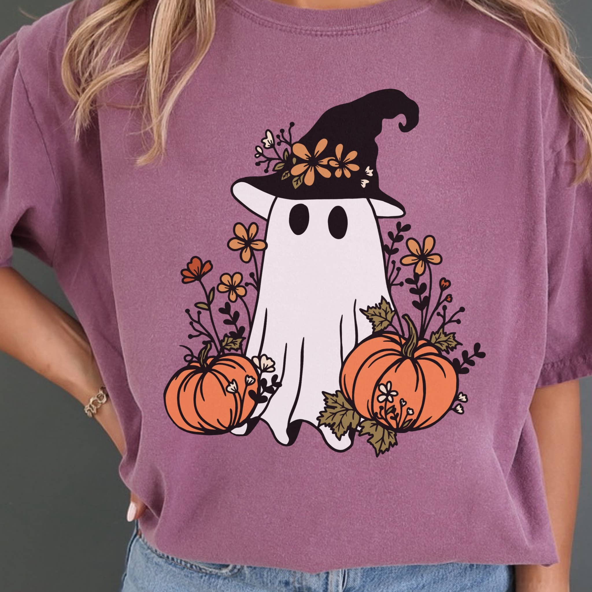 Halloween Graphic Fall Ghost - Adult & Kids T-Shirts, Sweatshirts & Hoodies apparel design preview 1