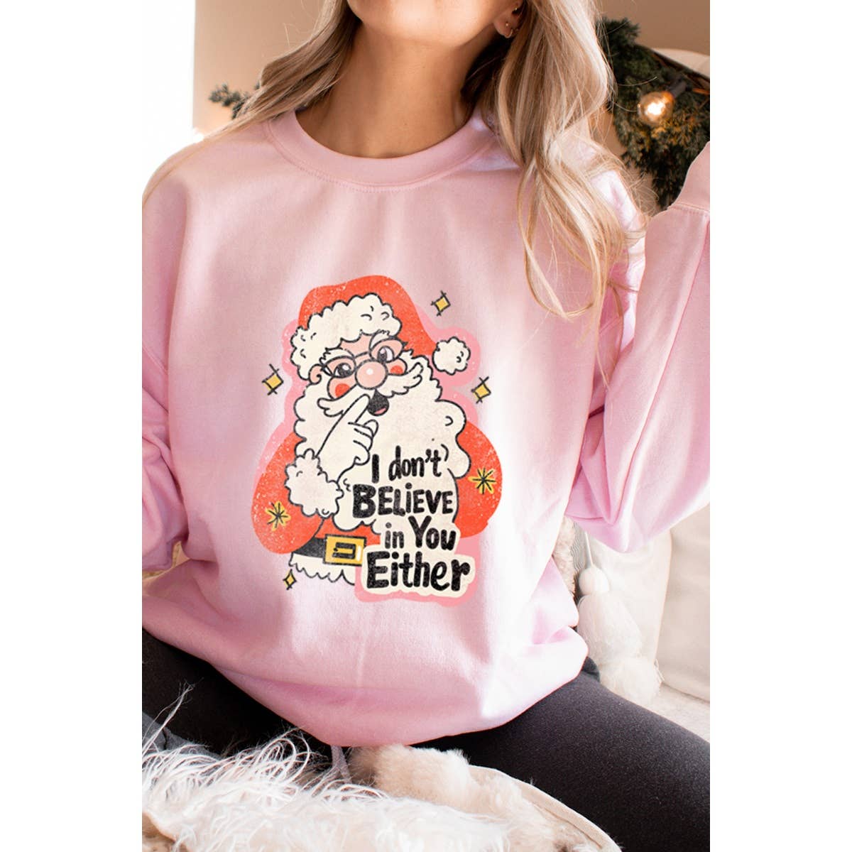 I Dont Believe in You Either Christmas Vintage - Adult & Kids T-Shirts, Sweatshirts & Hoodies apparel design preview 1