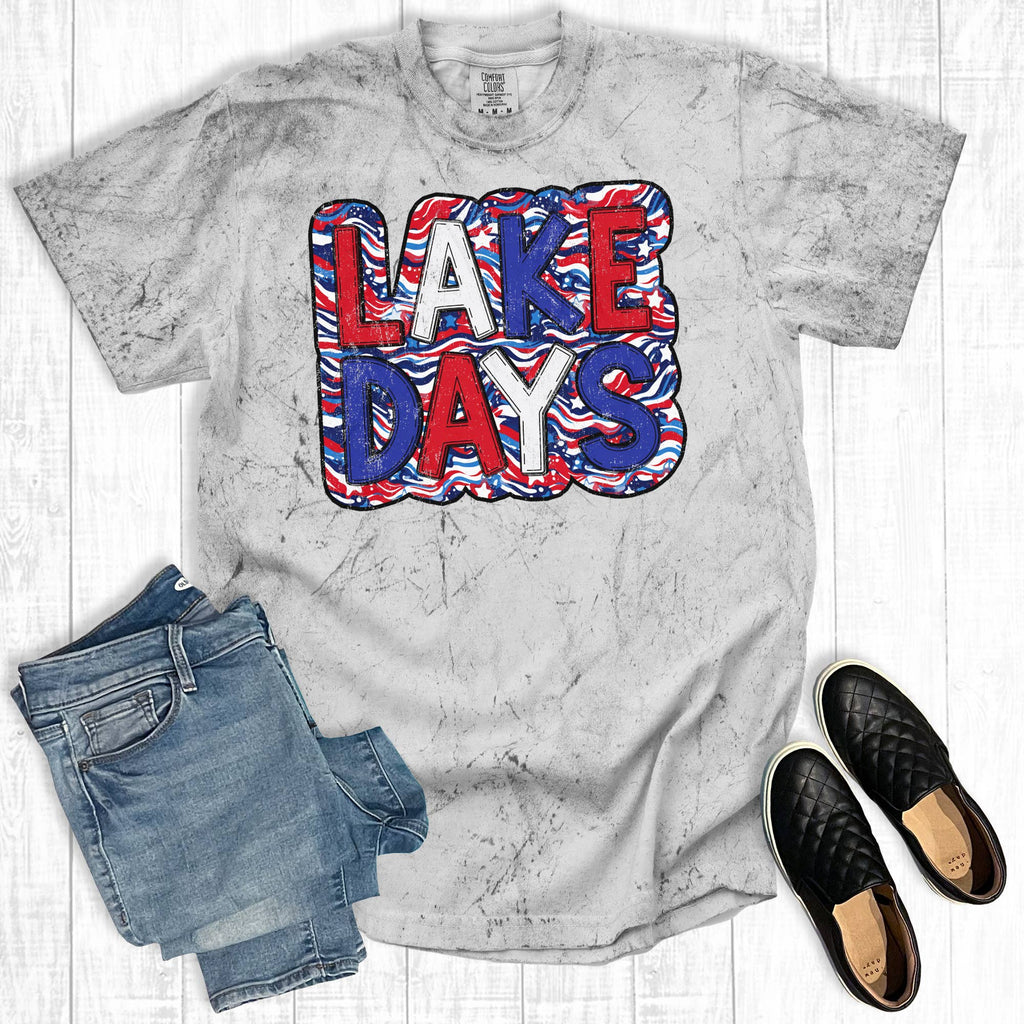 4th of July Lake Days Comfort Colors Graphic - Adult & Kids T-Shirts, Sweatshirts & Hoodies apparel design preview 1