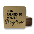 I Love Talking To Myself Magnet/Drink Coaster - Adult & Kids T-Shirts, Sweatshirts & Hoodies apparel design preview 1