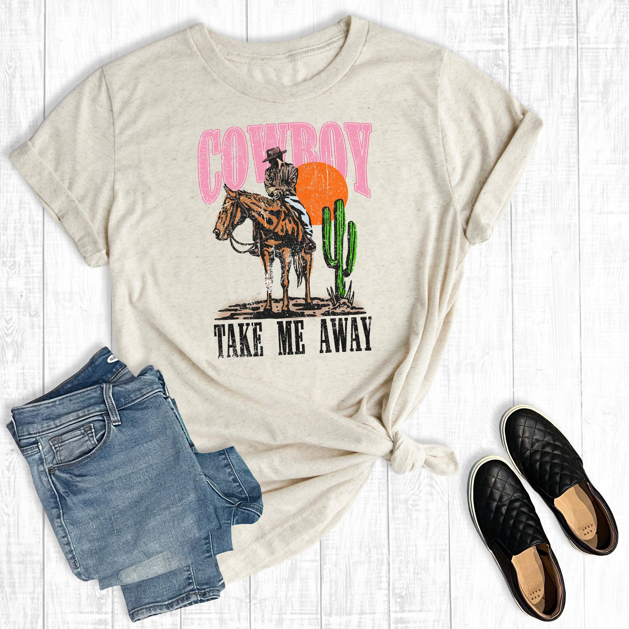 Western Cowboy Take Me Away Graphic - Adult & Kids T-Shirts, Sweatshirts & Hoodies apparel design preview 1