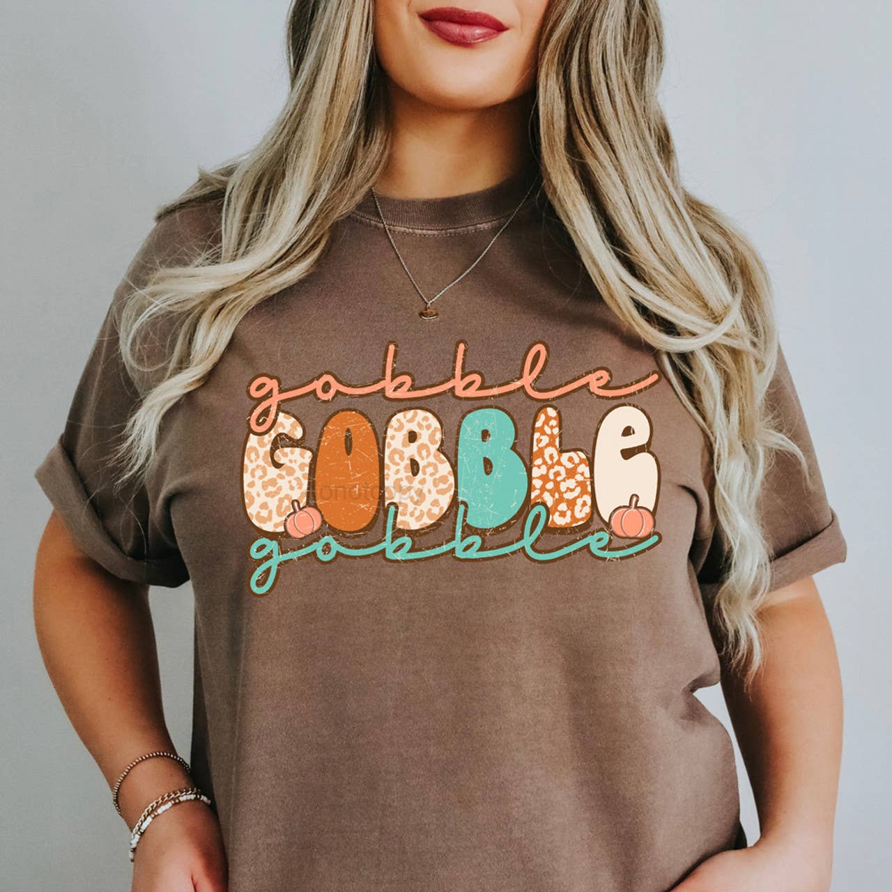 Patterned Gobble Retro - Adult & Kids T-Shirts, Sweatshirts & Hoodies apparel design preview 1