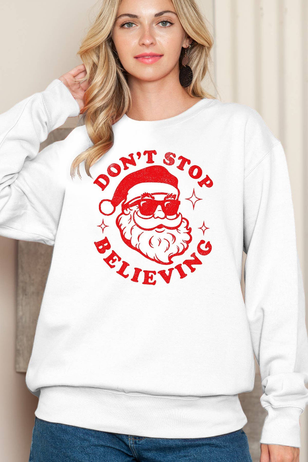 Do Not Stop Believing Graphic Print Sweater - Adult & Kids T-Shirts, Sweatshirts & Hoodies apparel design preview 1