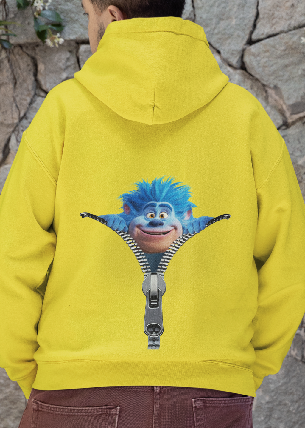 Cute Monster Yeti Back Print Only - Adult & Kids T-Shirts, Sweatshirts & Hoodies apparel design preview 1