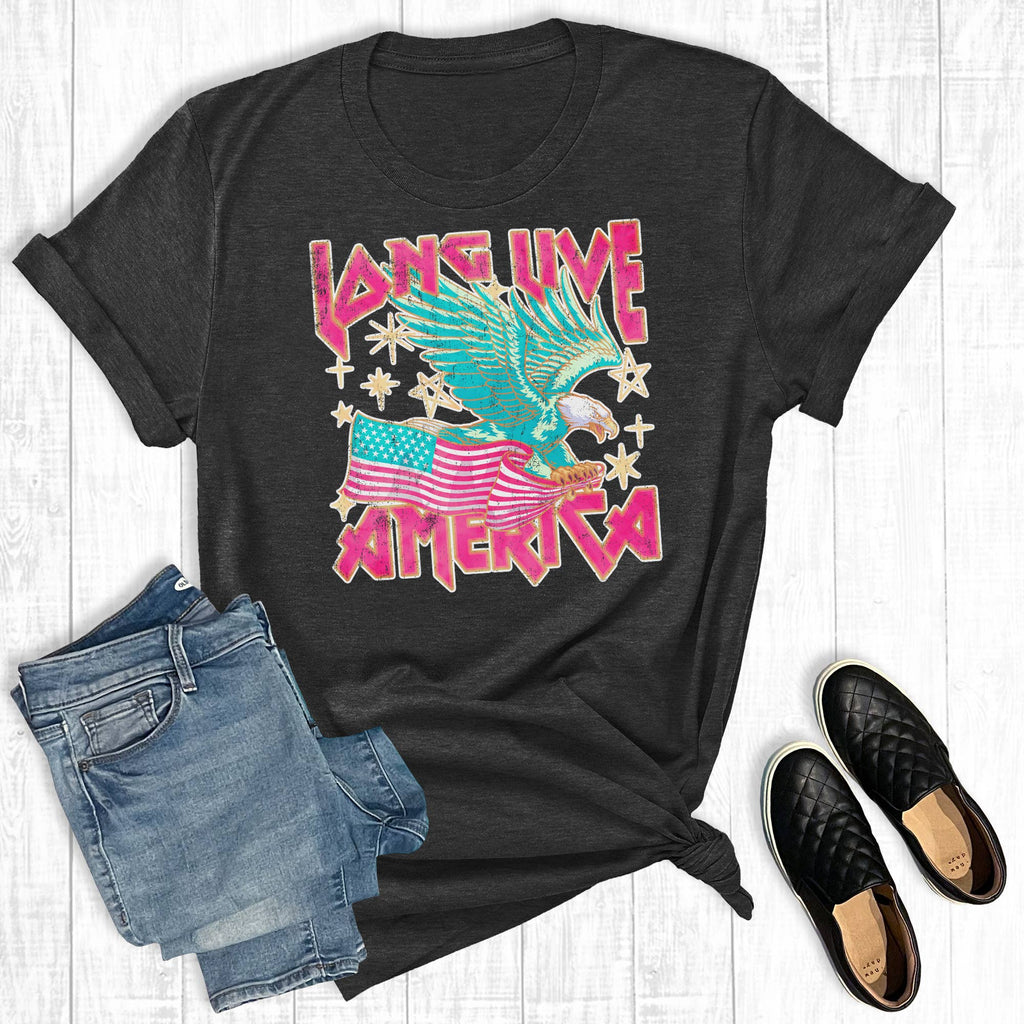 4th of July Long Live America Eagle Graphic - Adult & Kids T-Shirts, Sweatshirts & Hoodies apparel design preview 1