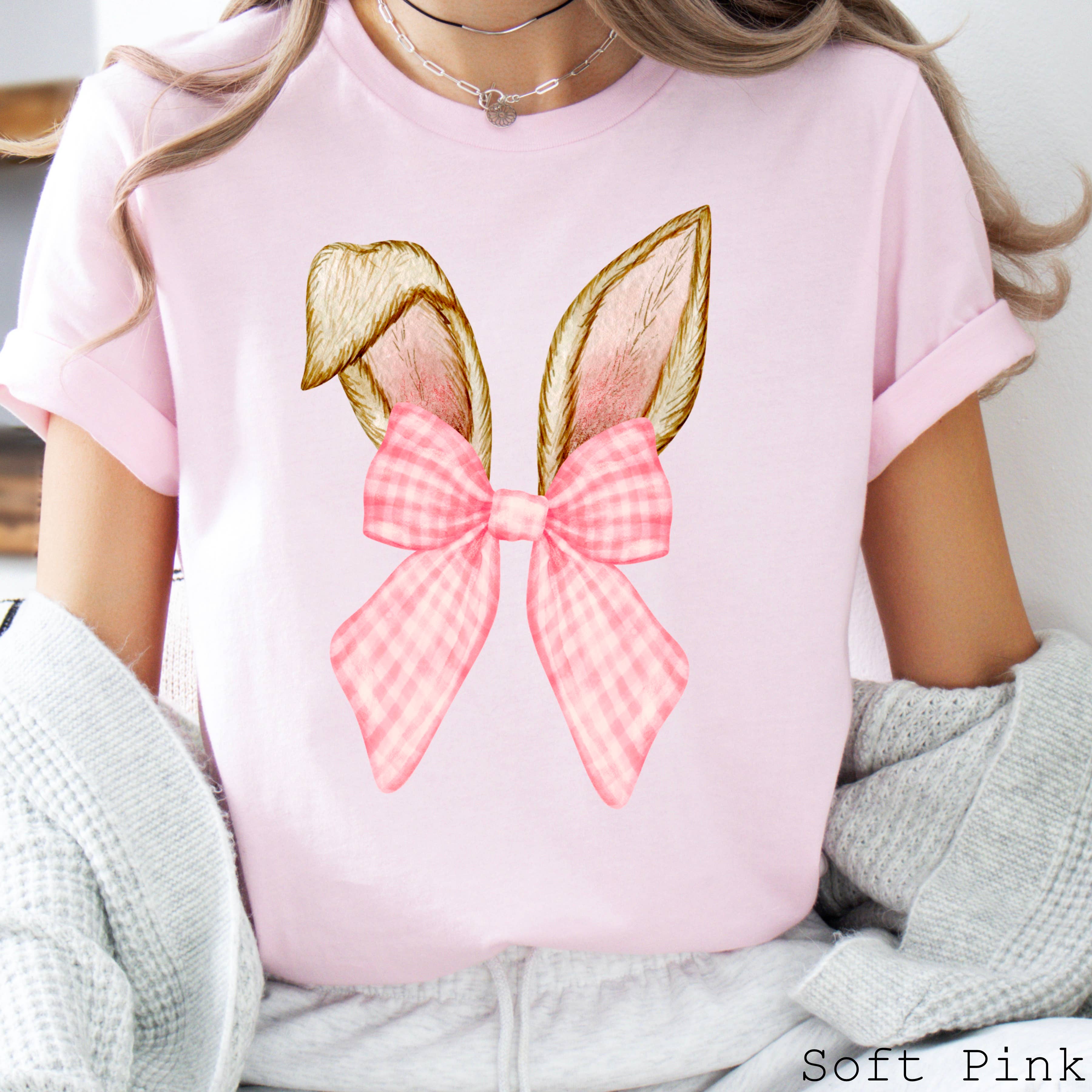 Easter Graphic Coquette Bunny Bella Canvas - Adult & Kids T-Shirts, Sweatshirts & Hoodies apparel design preview 1