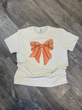 Basketball Large Bow On Cream - Adult & Kids T-Shirts, Sweatshirts & Hoodies apparel design preview 1