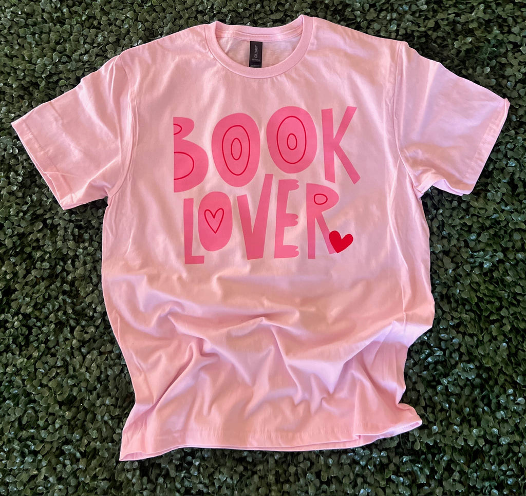 Book Lover On Gildan Softstyle Light Pink - Adult & Kids T-Shirts, Sweatshirts & Hoodies apparel design preview 1