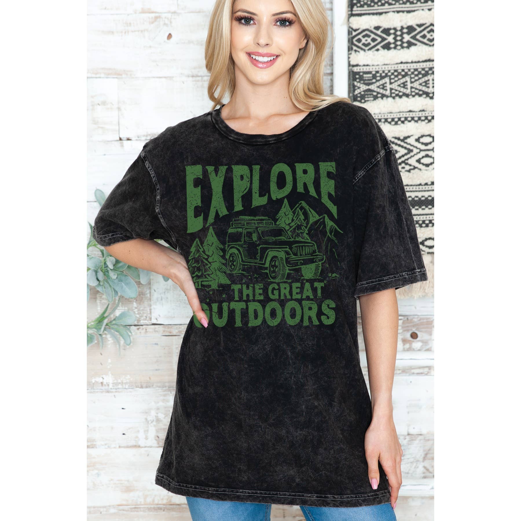 Explore the Great -Unisex Oversized Mineral Wash - Adult & Kids T-Shirts, Sweatshirts & Hoodies apparel design preview 1