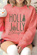 Holly Jolly Christmas Graphic Brushed - Adult & Kids T-Shirts, Sweatshirts & Hoodies apparel design preview 1